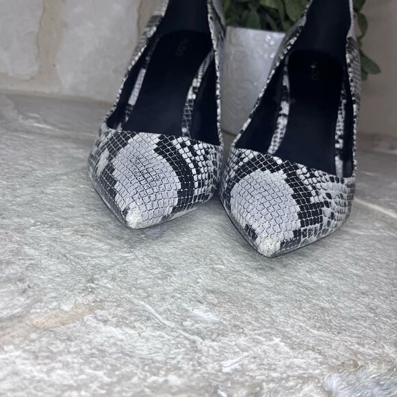 Aldo Snakeprint Pointed Toe scalloped Heels sz 11 - Picture 6 of 9